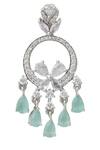 Buy_Nazaakat By Samara Singh_Aqua American Diamond Earrings _Online_at_Aza_Fashions