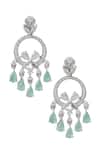 Shop_Nazaakat By Samara Singh_Aqua American Diamond Earrings _at_Aza_Fashions