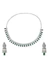 Shop Nazaakat By Samara Singh Green Brass American Diamond Jewelry Set at Aza Fashions Shop_Nazaakat By Samara Singh_Green Brass American Diamond Jewelry Set _at_Aza_Fashions