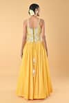 Shop_Keith Gomes_Yellow Chiffon, Crepe Beads, Embroidery, Sequins Blouse Skirt Set _at_Aza_Fashions