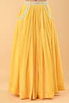 Buy_Keith Gomes_Yellow Chiffon, Crepe Beads, Embroidery, Sequins Blouse Skirt Set _Online_at_Aza_Fashions