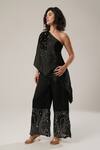 Shop_Atbw_Black Modal, Satin Pearls Embroidered Palazzo _Online_at_Aza_Fashions