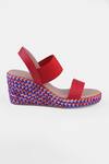 Shop_Heel Your Sole_Red Genuine Leather Wedge Sandals _Online_at_Aza_Fashions