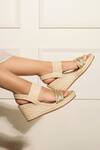 Buy_Heel Your Sole_Gold Peggy Genuine Leather Wedges _at_Aza_Fashions