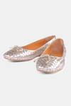 Shop_Heel Your Sole_Gold Bree Woven Ballerina Shoes _Online_at_Aza_Fashions