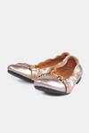 Shop_Heel Your Sole_Gold Floof Genuine Leather Ballerina _at_Aza_Fashions