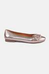 Shop_Heel Your Sole_Gold Lily Flower Embellished Ballerina _Online_at_Aza_Fashions