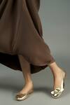 Buy_Heel Your Sole_Gold Lily Flower Embellished Ballerina _at_Aza_Fashions