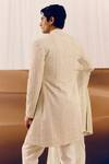 Shop_Amaare_Ivory Silk, Wool Embroidery Marhu Achkan Set _at_Aza_Fashions
