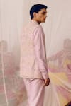 Shop_Amaare_Purple Chanderi, Silk Embroidery Gor Boli Nehru Jacket Set _at_Aza_Fashions