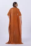 Shop_Merge Design_Orange Modal, Satin, Organza Beads, Embroidery Beaded Top And Gradient Pant Set _at_Aza_Fashions