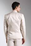 Shop_Neha Gursahani_Multi Color Satin, Linen Checkered Blazer _at_Aza_Fashions