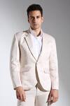 Buy_Neha Gursahani_Multi Color Satin, Linen Checkered Blazer _at_Aza_Fashions