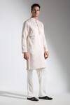 Buy_Neha Gursahani_Multi Color Satin, Linen Kurta _Online_at_Aza_Fashions
