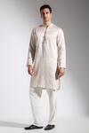 Buy_Neha Gursahani_Multi Color Satin, Linen Kurta _at_Aza_Fashions