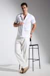Buy_Neha Gursahani_Ivory Cotton, Linen Embroidery Designer Shirt _at_Aza_Fashions