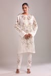 Buy_AK-OK_White Embroidery Round Neck Kurta And Pant Set 