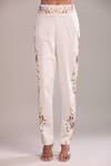Shop_AK-OK_White Embroidery Round Neck Kurta And Pant Set 