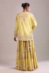 Shop_Anamika Khanna_Yellow Embroidery, Sequins Round Neck Kurta Sharara Set_at_Aza_Fashions