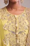 Buy_Anamika Khanna_Yellow Embroidery, Sequins Round Neck Kurta Sharara Set