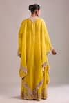 Shop_Anamika Khanna_Yellow Embroidery Sweetheart Neck Cape And Sharara Set _at_Aza_Fashions
