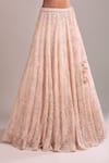 Shop_Kalighata_Pink Sequins, Beads, Embroidery V-neck Bell Lehenga Set _Online_at_Aza_Fashions