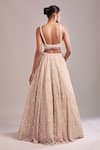 Shop_Seema Gujral_Beige Sequins, Beads, Embroidery Plunge Neck Multi Color Lehenga Set _at_Aza_Fashions