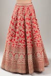 Buy_Kalighata_Red Embroidery Vani Lehenga Set _Online_at_Aza_Fashions