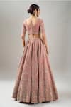 Shop_Kalighata_Pink Silk Sequins, Embroidery Elnaz Lehenga Set _at_Aza_Fashions