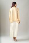 Shop_Namrata Joshipura_Beige Embroidery Collared Front Tie Up Top _at_Aza_Fashions