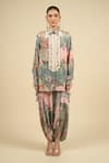 Buy_Aseem Kapoor_Multi Color Embroidery Collared Floral Shirt Trouser Set _Online_at_Aza_Fashions