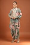 Buy_Aseem Kapoor_Multi Color Embroidery Collared Floral Shirt Trouser Set _at_Aza_Fashions