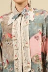 Buy_Aseem Kapoor_Multi Color Embroidery Collared Floral Shirt Trouser Set 