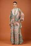 Buy_Aseem Kapoor_Multi Color Tassels, Embroidery Open , Round Jacket And Trouser Set _at_Aza_Fashions