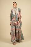 Shop_Aseem Kapoor_Multi Color Tassels, Embroidery Open , Round Jacket And Trouser Set _Online_at_Aza_Fashions