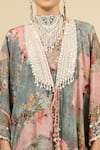 Buy_Aseem Kapoor_Multi Color Tassels, Embroidery Open , Round Jacket And Trouser Set 