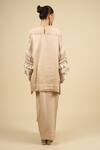 Shop_Aseem Kapoor_Beige Tassels Round Neck Ecru Kurta And Skirt Set _at_Aza_Fashions