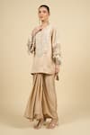 Shop_Aseem Kapoor_Beige Tassels Round Neck Ecru Kurta And Skirt Set _Online_at_Aza_Fashions