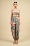 Buy_Aseem Kapoor_Multi Color Beads Round Neck Printed Jacket And Trouser Set _Online_at_Aza_Fashions