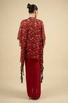 Shop_Aseem Kapoor_Maroon Tassels Round Neck Printed Jacket Skirt Set _at_Aza_Fashions