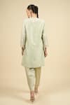Shop_Sheetal Batra_Green Silk Sequins, Embroidery Round Neck Mint Kurta With Dhoti Pant _at_Aza_Fashions