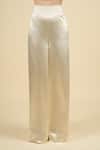 Shop_Anamika Khanna_Ivory Silk, Satin Embroidery V-neck Silver Cape Palazzo Set _Online_at_Aza_Fashions