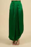 Anamika Khanna_Green Emerald Embroidered Boxy Top And Skirt Set _at_Aza_Fashions