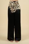 Anamika Khanna_Off White Chiffon Beads, Sequins V-neck Embroidered Cape Set _Online_at_Aza_Fashions