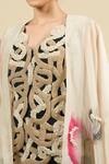 Shop_Anamika Khanna_Off White Chiffon Beads, Sequins V-neck Embroidered Cape Set 
