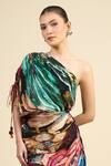 Buy_Saaksha & Kinni_Multi Color Cotton Tassels Asymmetric Mira Designer Dress _Online_at_Aza_Fashions
