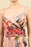 Buy_Saaksha & Kinni_Multi Color Chiffon V-neck Floral Print Harlow Dress _Online_at_Aza_Fashions