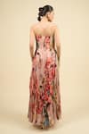 Shop_Saaksha & Kinni_Multi Color Chiffon V-neck Floral Print Harlow Dress _at_Aza_Fashions