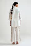 Shop_Rainas_Multi Color Cotton, Linen Embroidery, Lace Botanical Check Shirt And Pant Set _at_Aza_Fashions