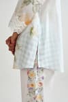 Shop_Rainas_Multi Color Cotton, Linen Embroidery, Lace Botanical Check Shirt And Pant Set _Online_at_Aza_Fashions